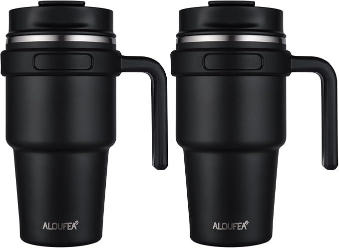 20 oz Insulated Travel Coffee Mug Tumbler by ALOUFEA