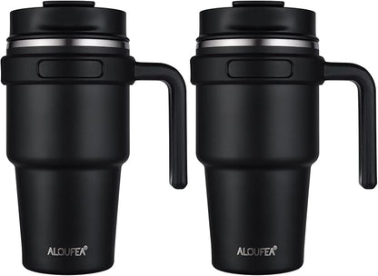 20 oz Insulated Travel Coffee Mug Tumbler by ALOUFEA