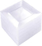WDF 100PCS Clear Plastic Plates-6inch Square Disposable Plates- Small Appetizer Plates-Premium Clear Dessert/Salad Plates Perfect for Wedding & Parties