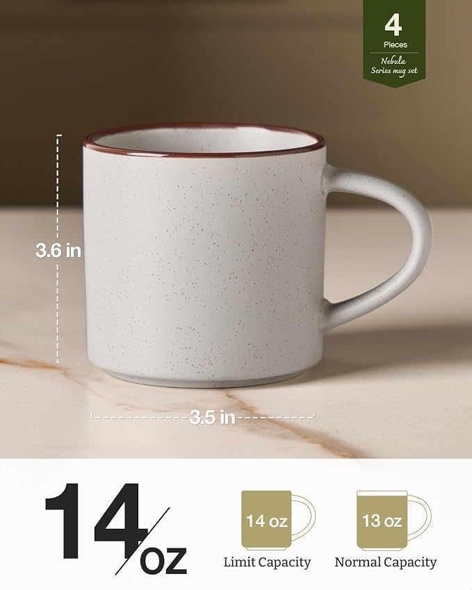 famiware Coffee Mugs Set of 4, Nebula 14oz Coffee Mugs Ceramic Cup Set | - Image 5