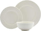 Tabletops Gallery Embossed Bone White Porcelain Round Dinnerware Collection- by TabletopsGallery