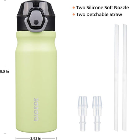 BJPKPK 18 oz Water Bottle with Straw & Handle, Insulated Stainless Flask | Leak - Image 4