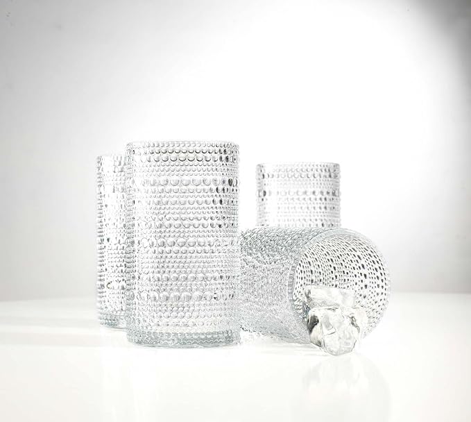 Glaver's Hobnail Drinking Glasses, 15 Oz. Cocktail Drinking Glassware Set - Image 5