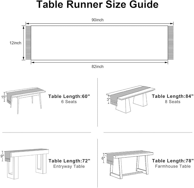 Black Table Runner with Tassels - Image 8