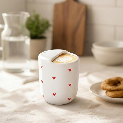 Ceramic Mug with Sip Hole 10 oz Novelty Red Heart Ceramic Coffee Mug Hand - Image 6