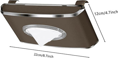 Faux Leather Car Tissue Box for Car Interior, Armrest & Back Seat Napkin - Image 9