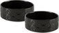 Ceramic Dog Bowl Set, 6.1" Dog Bowls with Anti-Slip Rings for Small Breed Dogs, 3.5 Cup Food and Water Bowls, Pet Dishes for Small-Sized Dogs, Microwave Safe (Double Bowls - Black, 6 inch)