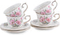 Ceramic Cups with Saucers set of 4，7 Ounce Espresso Cups by Unknown