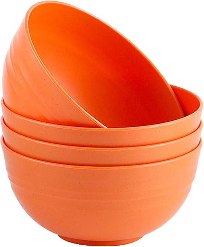 Unbreakable Wheat Straw Cereal Bowls Set of 4, 24 OZ Microwave and Dishwasher by Unknown