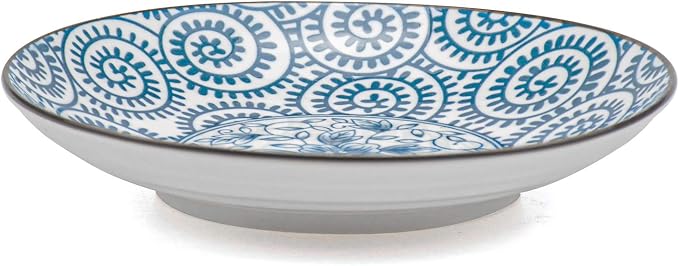 Foraineam Set of 4 Blue and White Porcelain Serving Plates Floral Dinner - Image 3