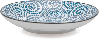 Foraineam Set of 4 Blue and White Porcelain Serving Plates Floral Dinner - Image 3