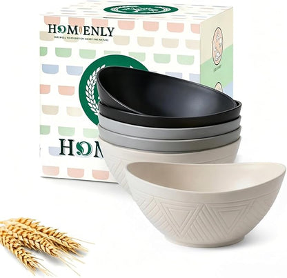 Unbreakable Snack Bowls, Wheat Straw Small Bowls, 10 OZ Plastic Bowls by HOMIENLY