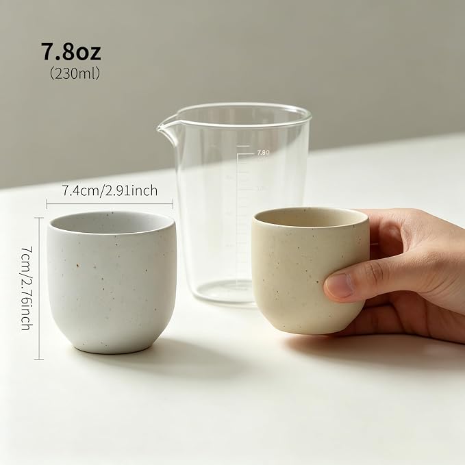 Calming Minimalist 7.8oz Matte Speckled Ceramic Cup - Image 4
