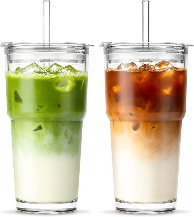 INSETLAN 20 oz Clear Glass Cup by INSETLAN