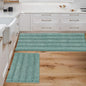 Non Slip Thick Shaggy Chenille Bathroom Rug Mat Set Extra Soft and Absorbent Striped Floor Rugs, 2 Piece, Machine-Washable