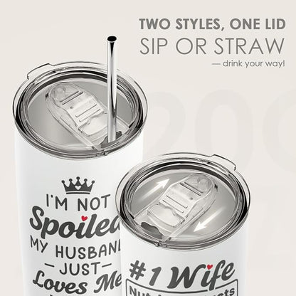 Wife Tumbler 20oz, Stainless Steel Travel Cup - Image 5