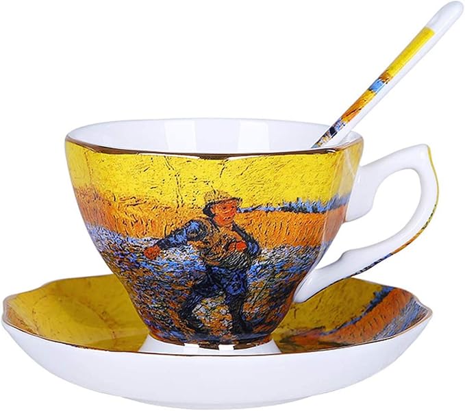 Bone China Cup &Saucer Set, 7oz- Van Gogh's Paintings by Eplze