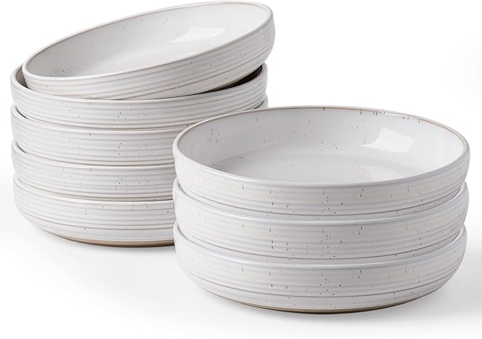 famiware Milkyway 33 oz Pasta Bowls Set of 8, Scratch-Resistant Stoneware Salad by Famiware
