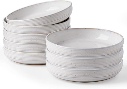 famiware Milkyway 33 oz Pasta Bowls Set of 8, Scratch-Resistant Stoneware Salad by Famiware
