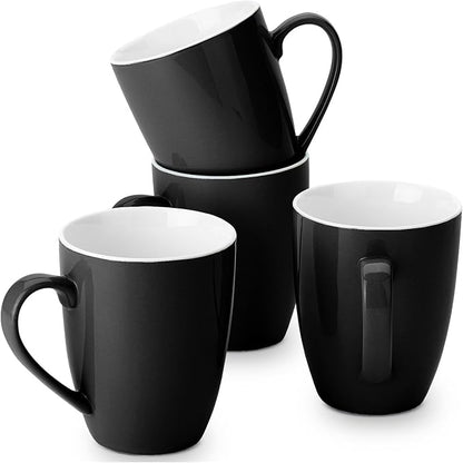 BTaT- Porcelain Coffee Mugs Set, 16 Ounces, 4 Pack, Restaurant Cups by BrewToATea