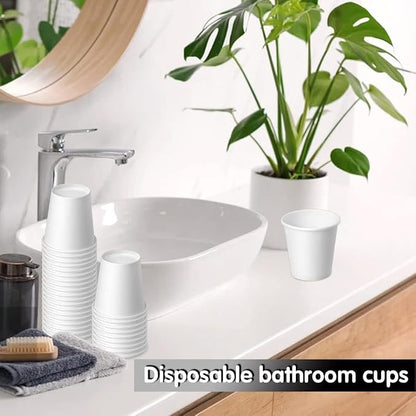 3 oz 100 Pack Disposable Paper Cups, Bathroom Mouthwash Cups | Espresso - Image 4