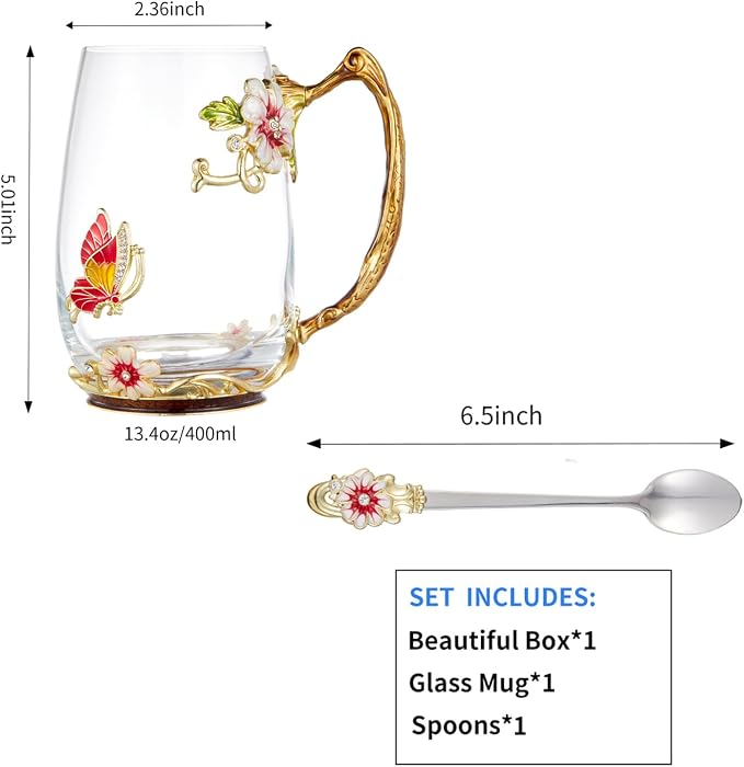 Flower Tea Cup, Gift Box for Her Mom Wife Grandma Girls Friends Valentines - Image 7