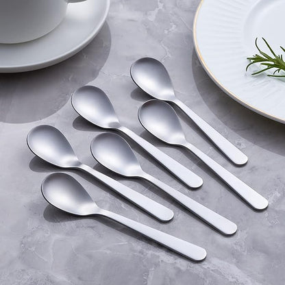 Demitasse Espresso Spoons, Stainless Steel Satin Finish Coffee Spoons, Mini Teaspoons, Sugar Spoons, 4.7-inch, Set of 6, Silver, 6-PIECE, 1