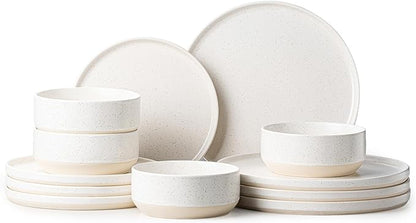 12 Pieces Plates and Bowls Sets,White Dish Set for 4,Premium Serving Dinnerware Sets, Chip and Scratch Resistant Dishware Sets Kitchen Dishes Dining Ware Set(Light Beige)