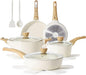 SENSARTE Ceramic Cookware Sets, Pots and Pans Set Non stick, Granite Induction Cookware, Non toxic Healthy Non Stick Kitchen Cooking Set, with Frying Pans Set, PFAS PTFE PFOA PFOS Free,14 Pcs