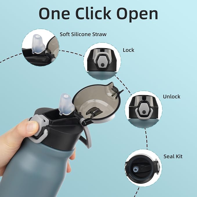 BJPKPK 25 oz Insulated Water Bottle, Stainless Steel Flask | Leak Proof Locking - Image 3