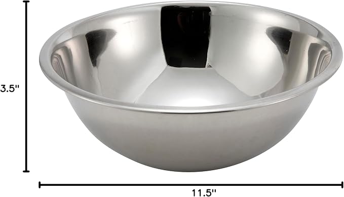 Winco 5 qt Stainless Steel Mixing Bowl | Dishwasher safe, Heavy-duty, - Image 3