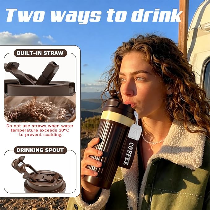 Vacuum Insulated Stainless Steel Travel Coffee Mug, Leak Proof Cup - Image 4