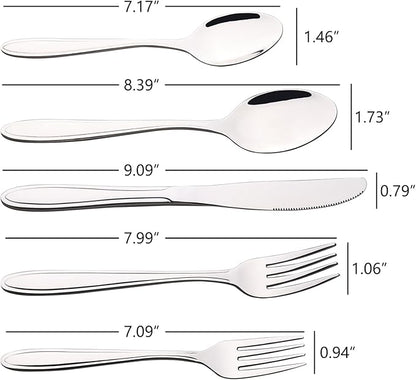 40-Piece Stainless Steel Flatware Set, Cutlery Set Service for 8