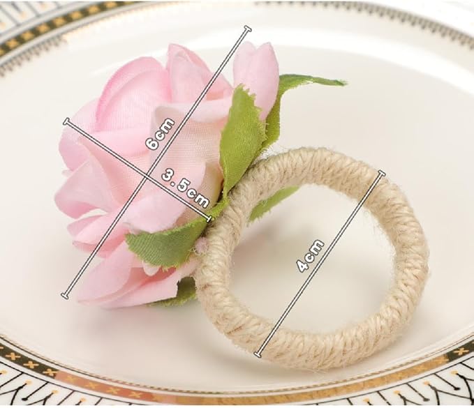 Flower Napkin Rings Set of 12, Daily Party, Valentine's, Thanksgiving - Image 6