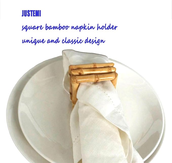 Bamboo Napkin Rings, Napkin Ring Set of 6, Handmade Natural Napkin Holder Ring - Image 5