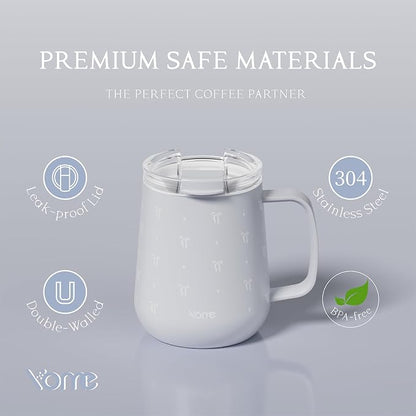 YOME 10oz Bow Grey Insulated Coffee Mug - Image 7