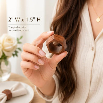 Wooden Napkin Rings Set of 12 - Image 4