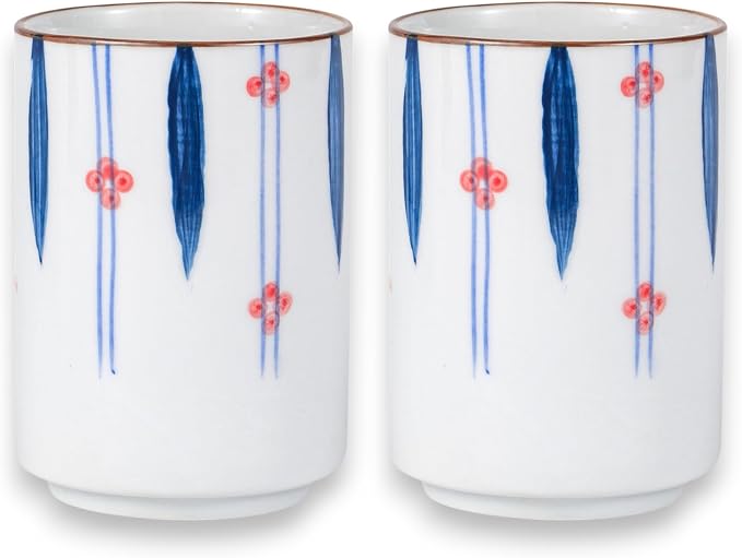 Urban Tokyo Asian Japanese Yunomi Style Handle-less Porcelain Tea Cups Tea Mug by Urban+Tokyo