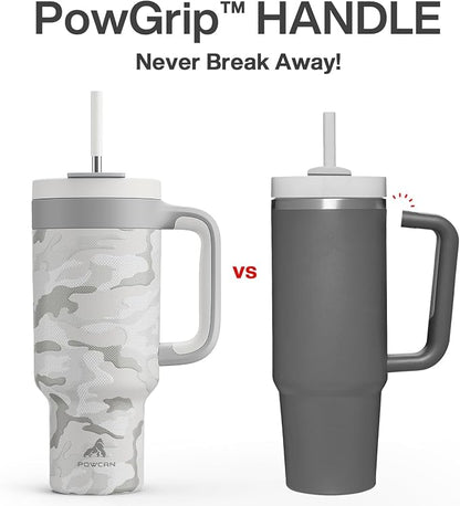 POWCAN 40 oz Camo Tumbler with Handle, 2-in-1 Straw and Sip Lid, Dishwasher Safe - Image 3
