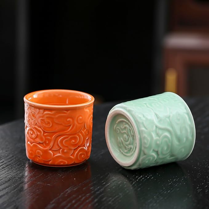 Ceramic Espresso Cups Set of 2-3oz Demitasse Cups - Image 8