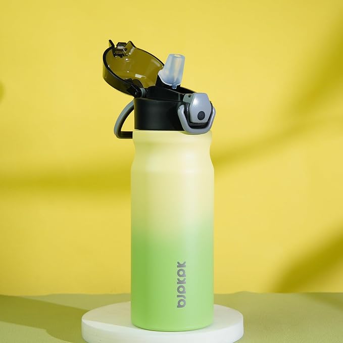 BJPKPK 18 oz Water Bottle with Straw & Handle, Insulated Stainless Flask | Leak - Image 5