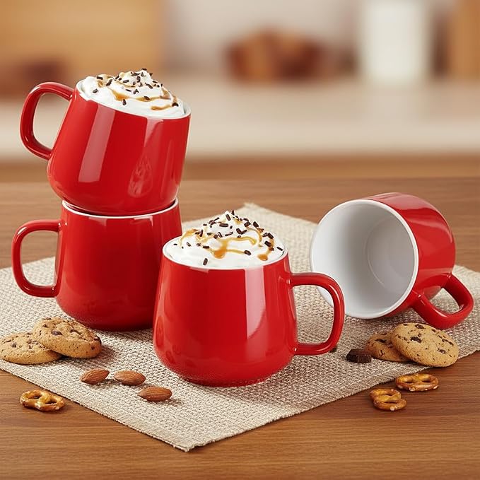 Teocera Coffee Mugs Set of 6-12oz Chip-Resistant Ceramic Cups - Image 3
