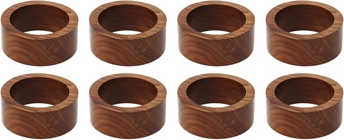 Handmade Wood Napkin Ring Set by Unknown