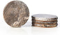 Natural Travertine Marble Coasters Set of 4, Round Gray Stone 4 Inch, Modern Drink Coasters for Home Decor, Coffee Table, Office