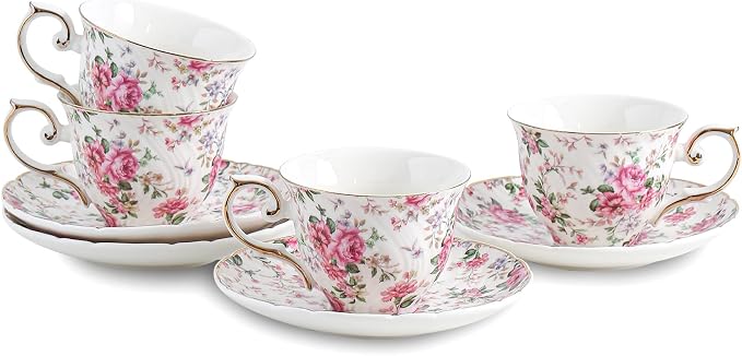 Agyiuns tea cups and saucers ceramic coffee mug 6oz by Agyiuns