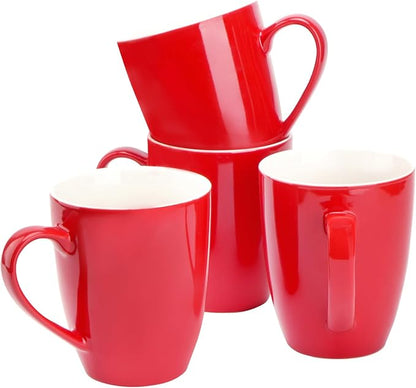 BTaT- Porcelain Coffee Mugs Set, 16 Ounces, 4 Pack, Restaurant Cups by BrewToATea
