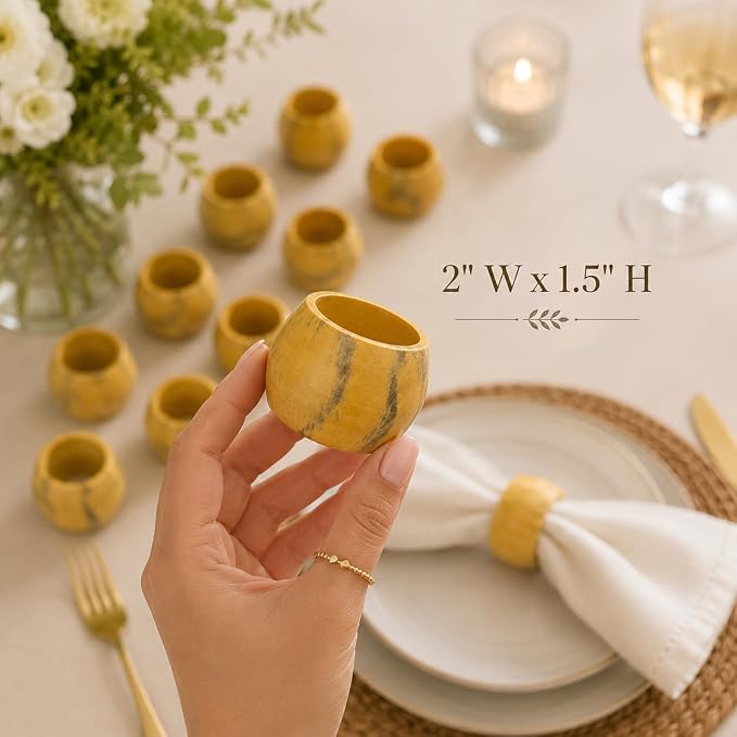 Wooden Napkin Rings Set of 12 - Image 4