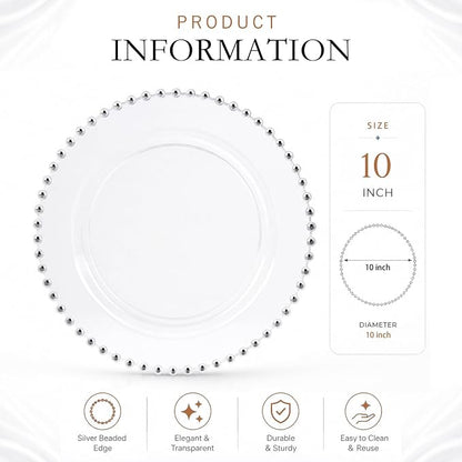 100Pcs Clear Plastic Dinner Plates - Image 3