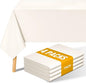 Smiry 4 Pack Rectangle Table Cloth, Waterproof Anti-Scratch Polyester Tablecloth, Decorative Washable Fabric Table Cover for Dining, Buffet, Parties and Outdoor, 60x84, Beige