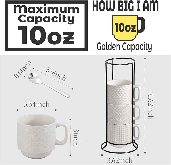 Stackable Coffee Mug Set of 4 - Image 3